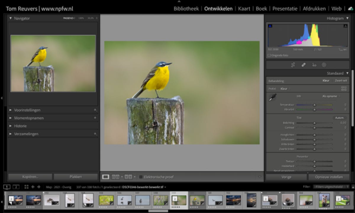 De aangepaste foto verschijnt weer in Lightroom Classic.