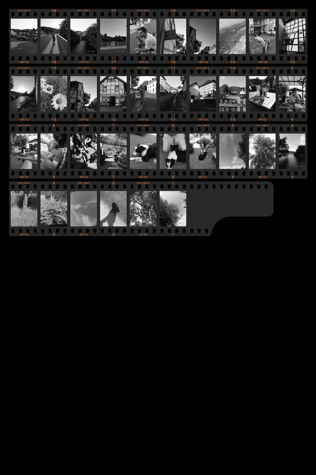 Leuk extraatje is de contactsheet die je uit de app kunt halen, waar je hele rol op te zien is. Vervolgens kun je alle foto’s los downloaden uit de app en exporteren naar de gewenste bestemming.