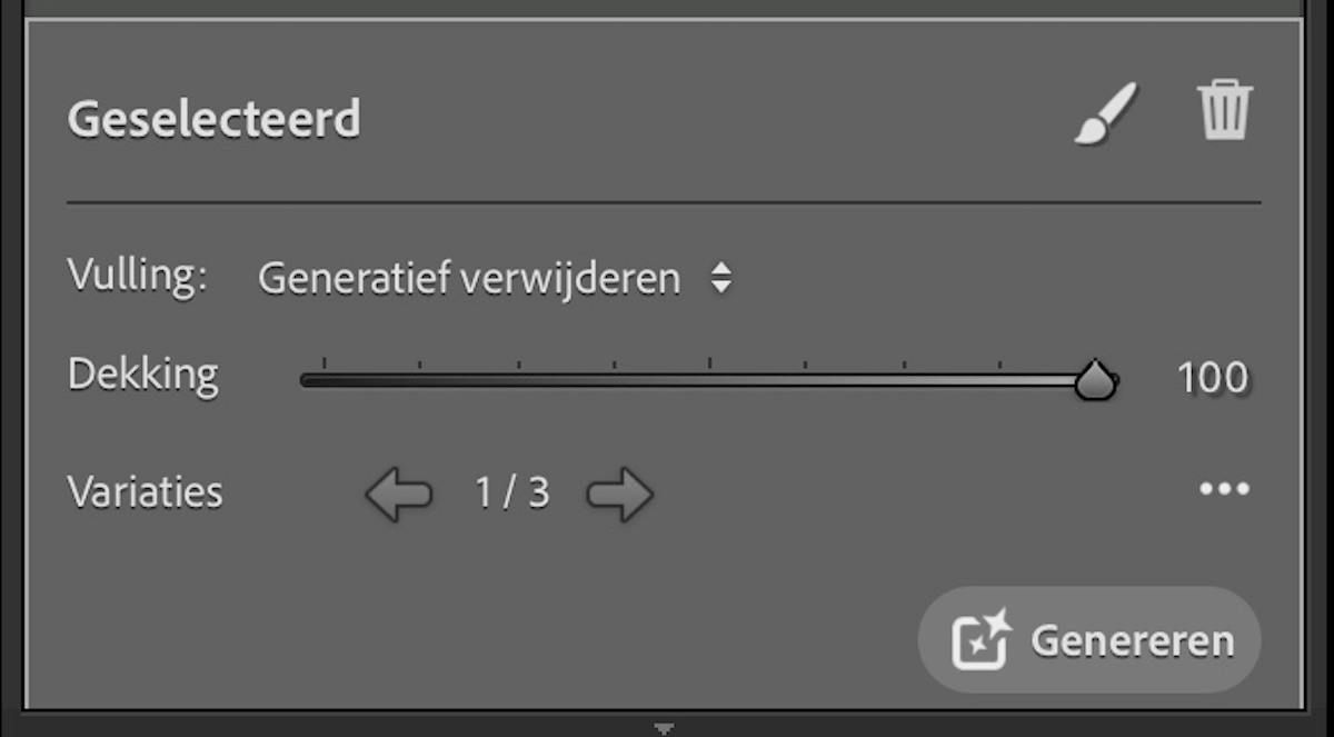 Firefly maakt drie invullingen. Met de pijltjes kiezen we de meest geloofwaardige.